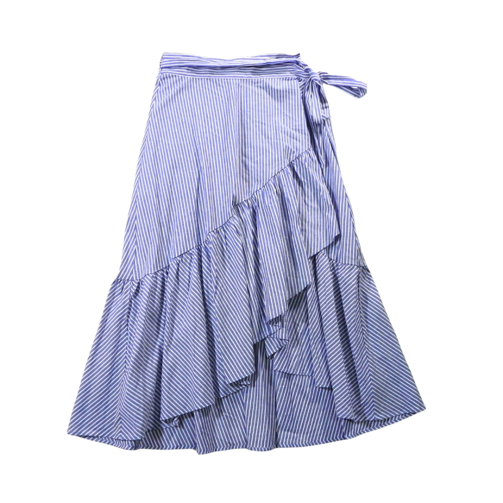 WILLOW Striped Wrap Skirt Blue XS