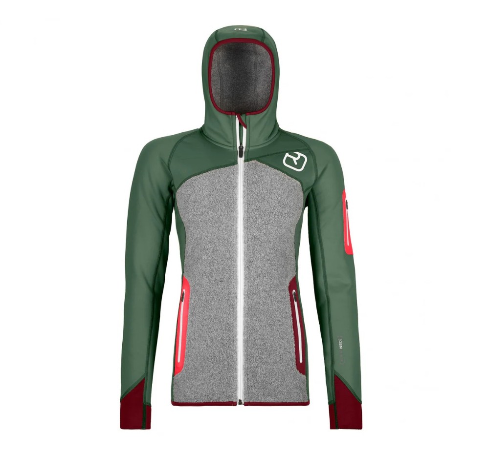 ORTOVOX Merino  Fleece Plus Hoody Green Grey Large