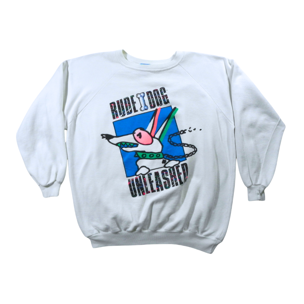 RUDE DOG Surf Company Vintage Crew Neck White XL