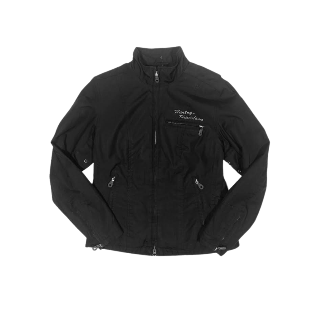 HARLEY DAVIDSON Nylon Moto Jacket Black Small