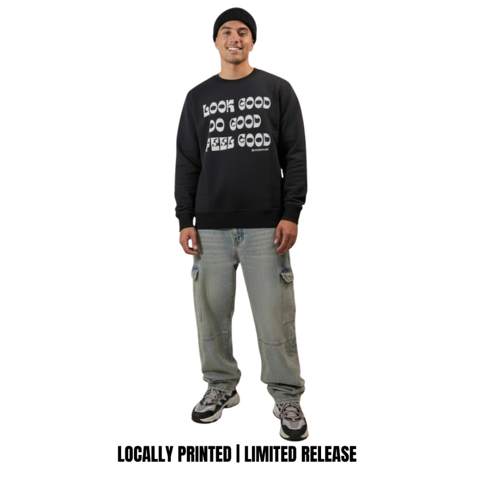 URBAN THRIFT Look Good Do Good Crew Black