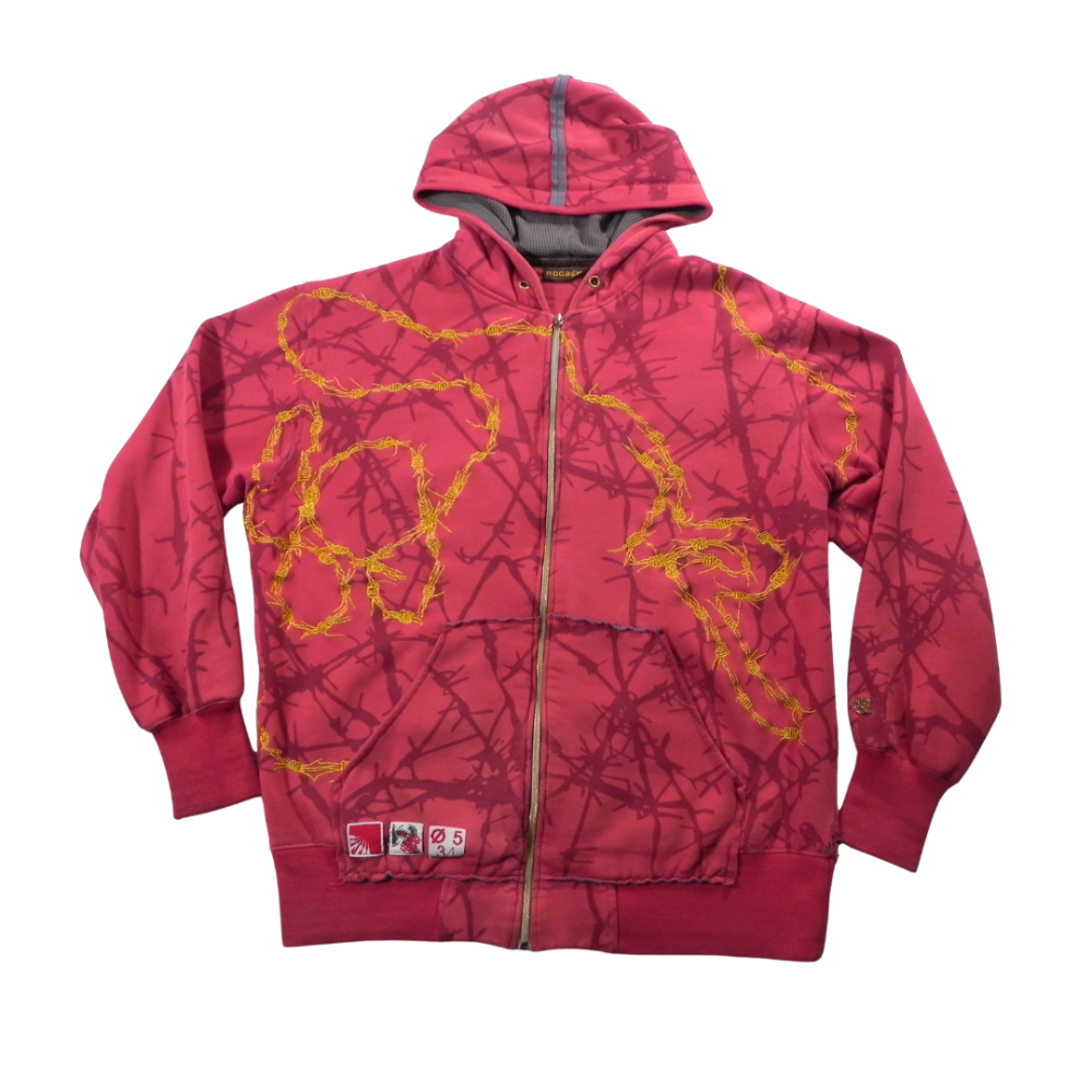 ROCA WEAR Chain Link Ebroidery Hoodie Red Large