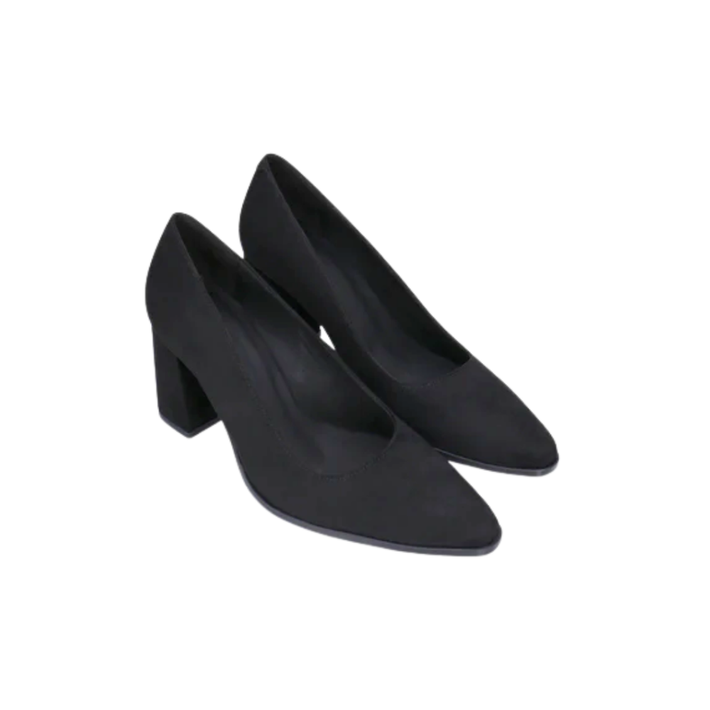 NAE Vane Vegan Suede Block Heel Black 6