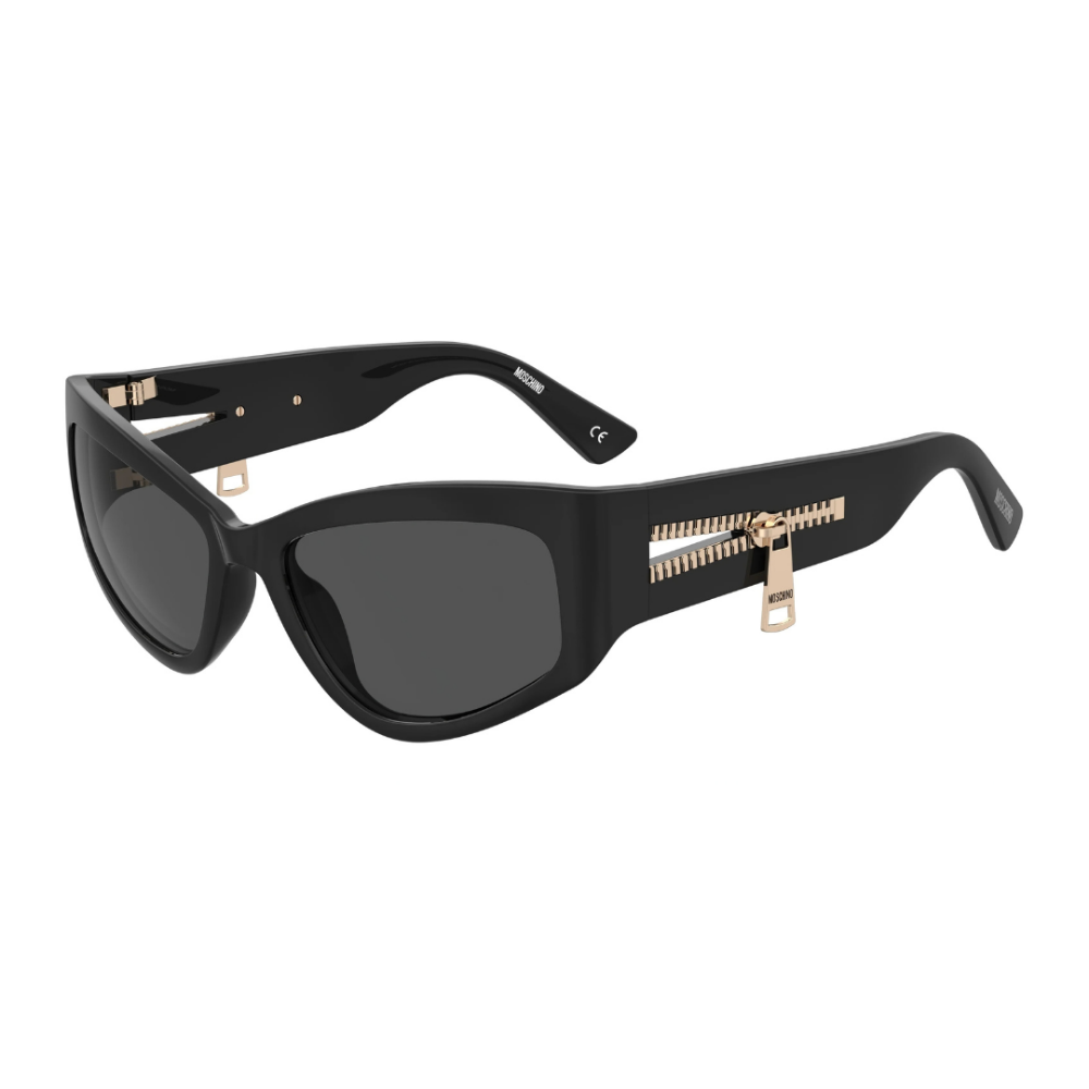MOSCHINO Side Zip Butterfly Frame Black Gold