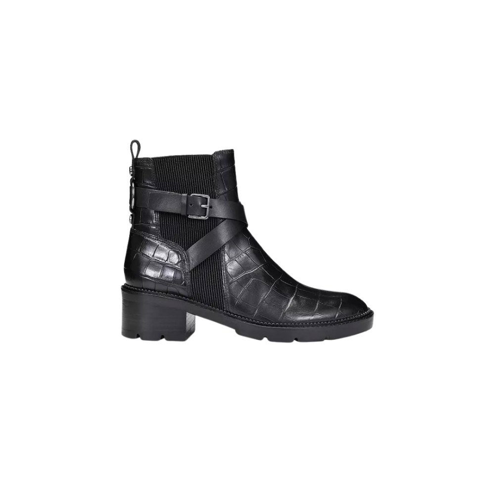 DOANLD PLINER Croc Leather Booties Black 40