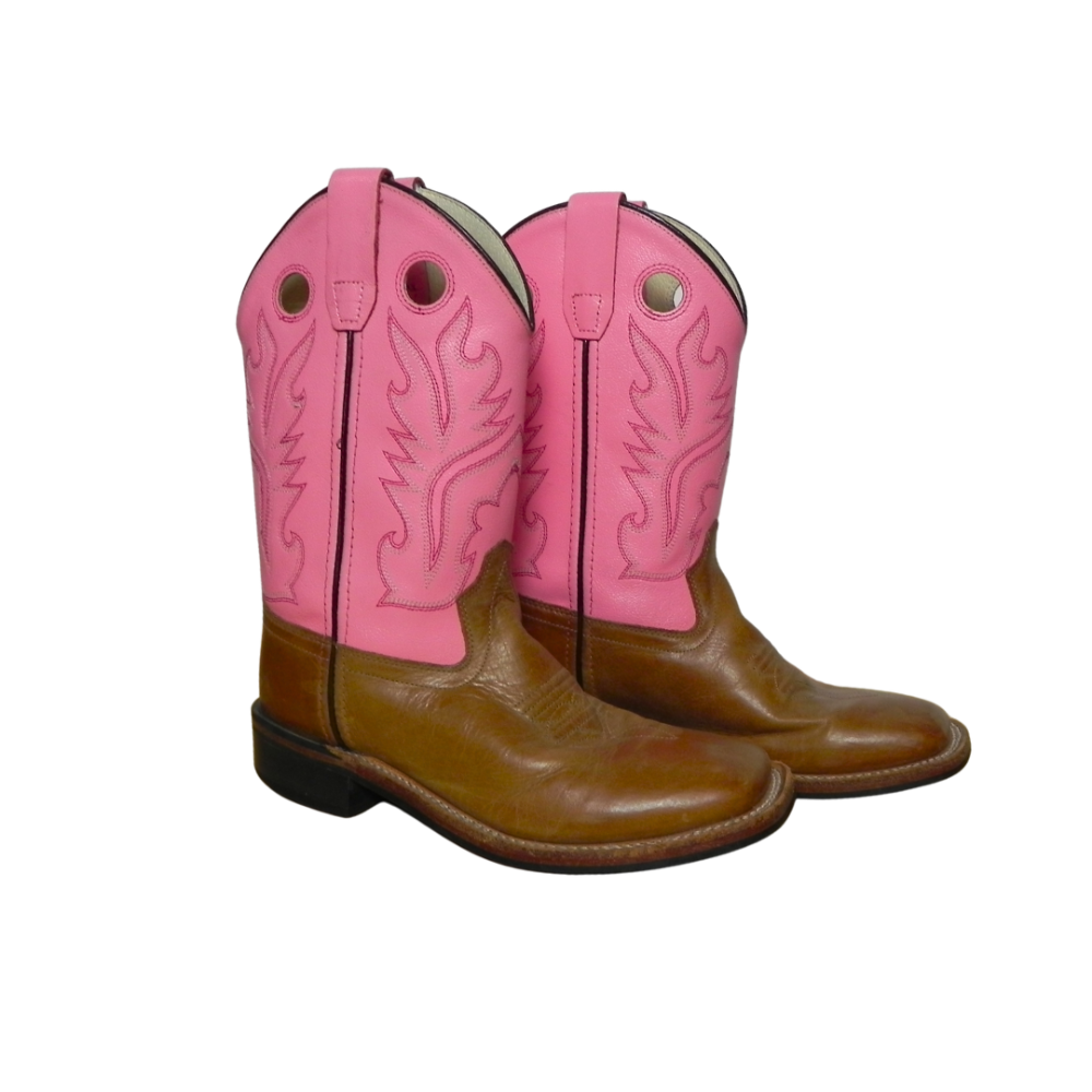 OLD WEST Roper Embroidered Western Boot Pink 5/5.5