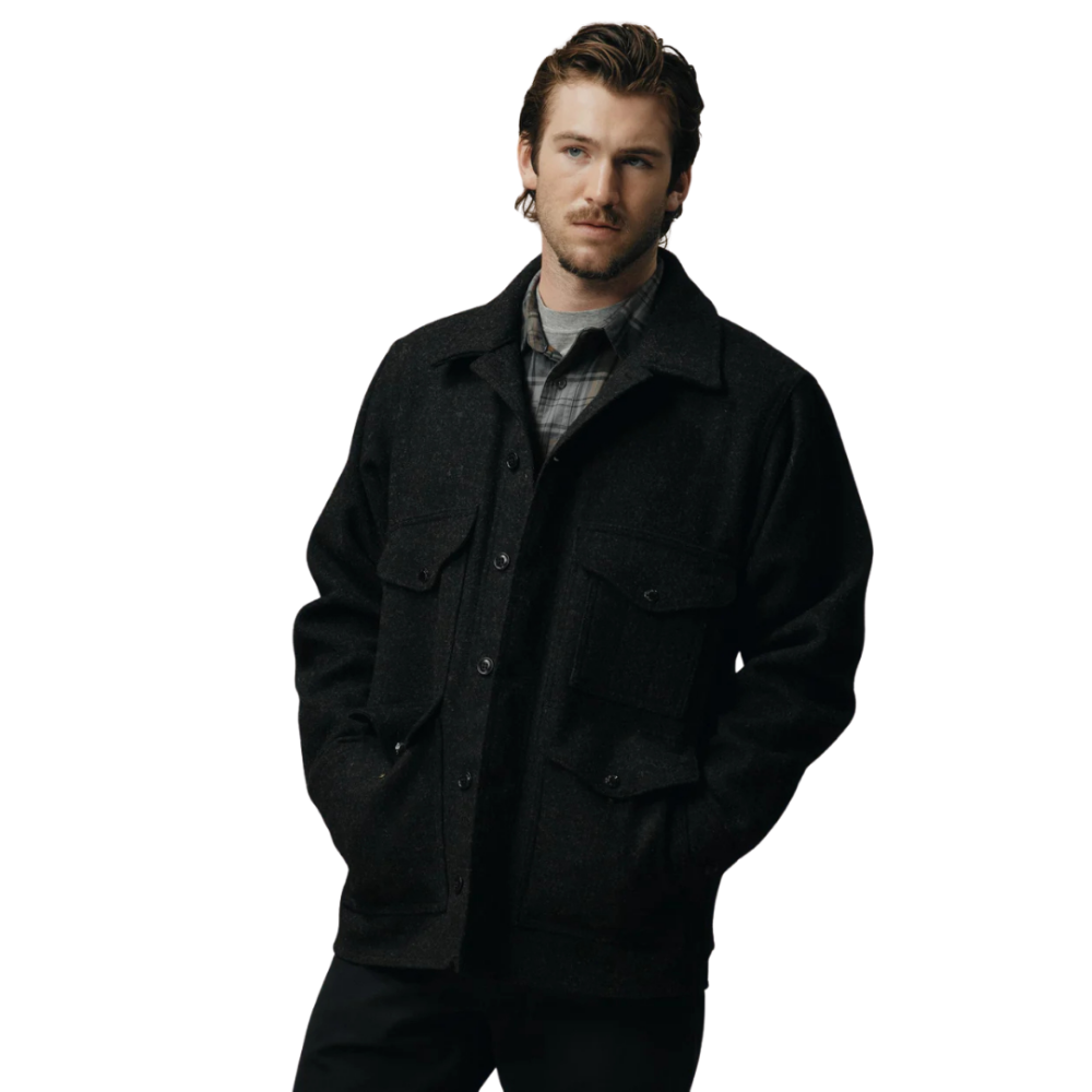 FILSON Mackinaw Wool Cruiser Jacket Dark Grey Med