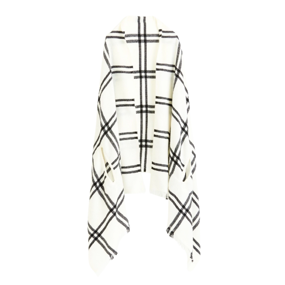 J. CREW Window Pane Check Wrap Scarf O/S