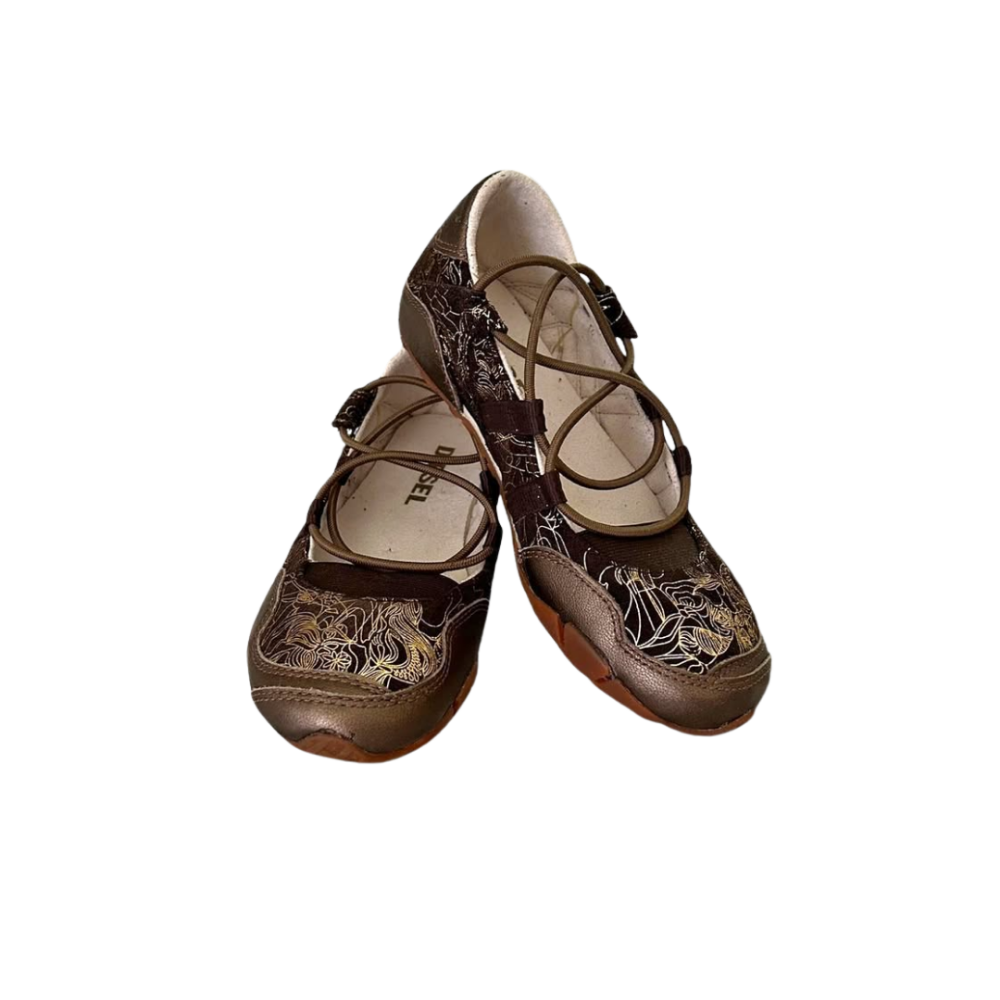 DIESEL Maudy Jane Brocade Ballet Flat Brown 10