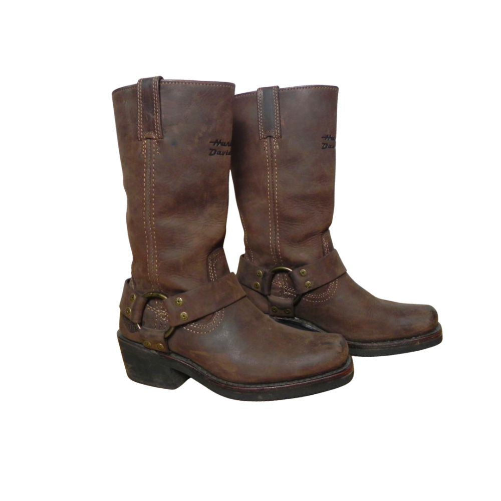 HARLEY DAVIDSON Leather Harness Boot Brown 5