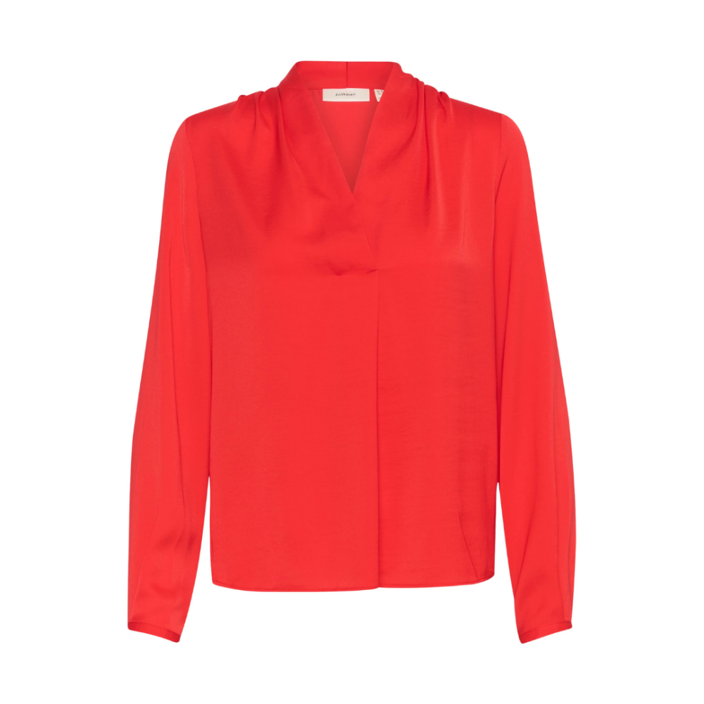 INWEAR DutoIW Plunge Neck Blouse Vermillion 4