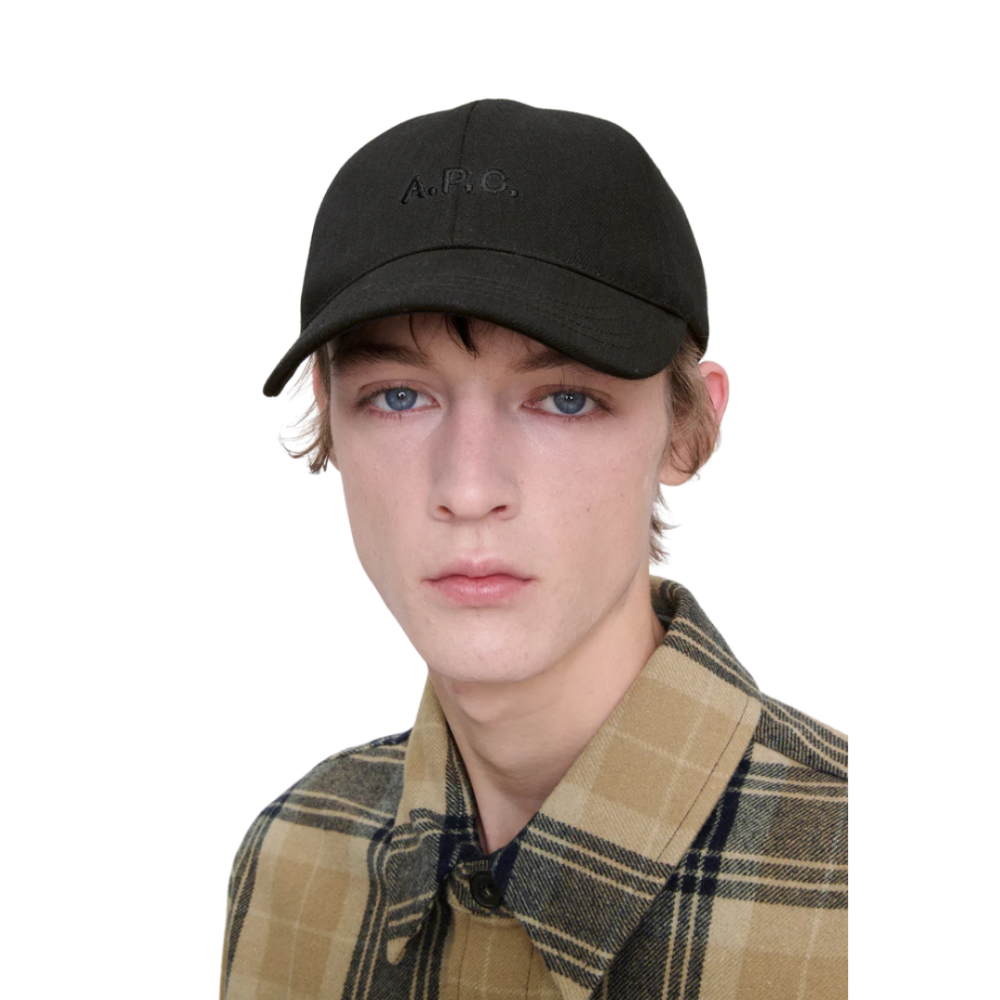 A.P.C Casquette Charlie  Embroidered Cap Noir 40 XL