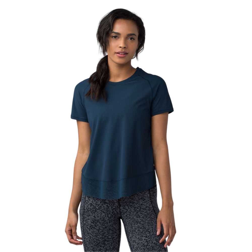 LULULEMON Quick Pace Crossover Sheer Tee Blue M