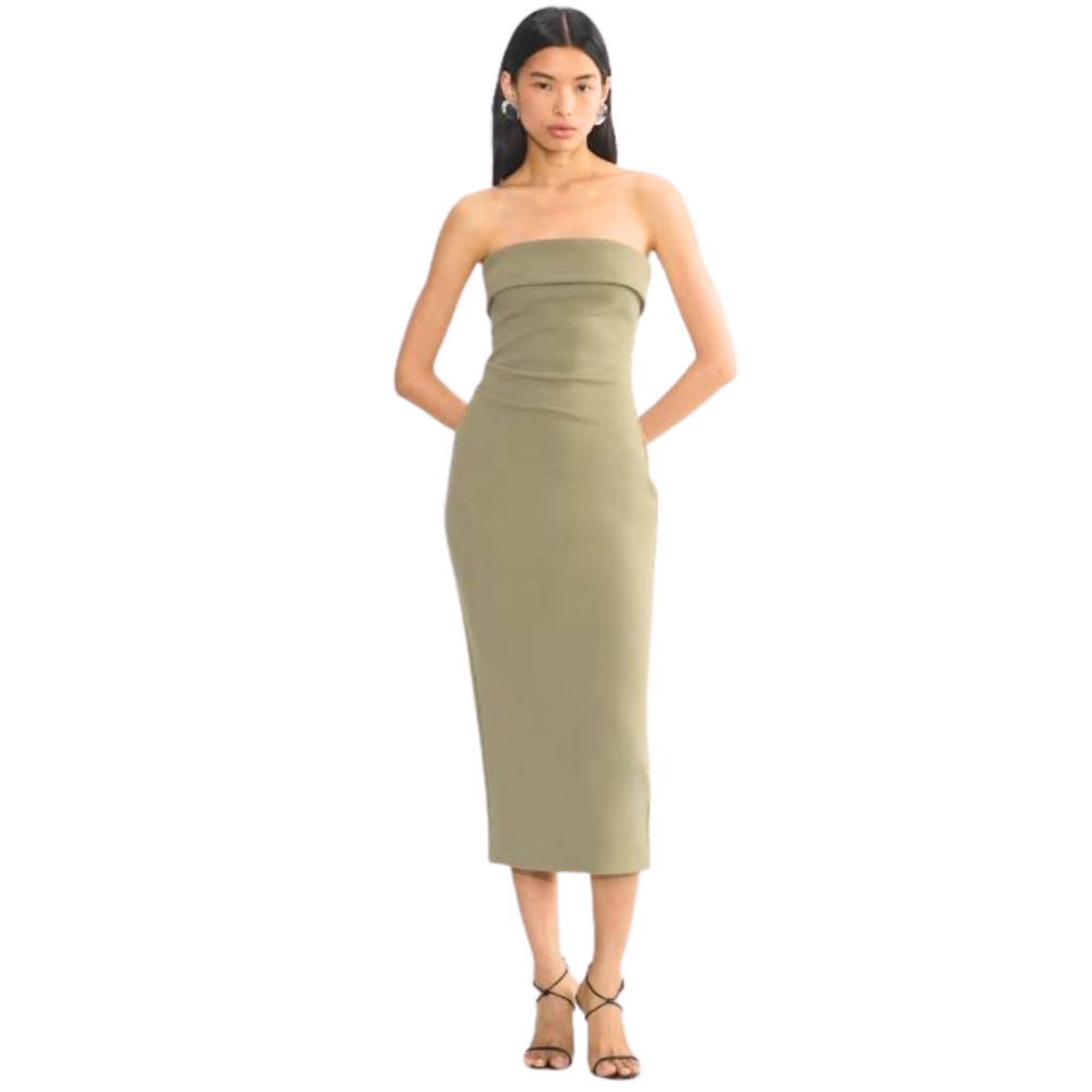 BABATON Eyecatcher Strapless Dress Sage Small