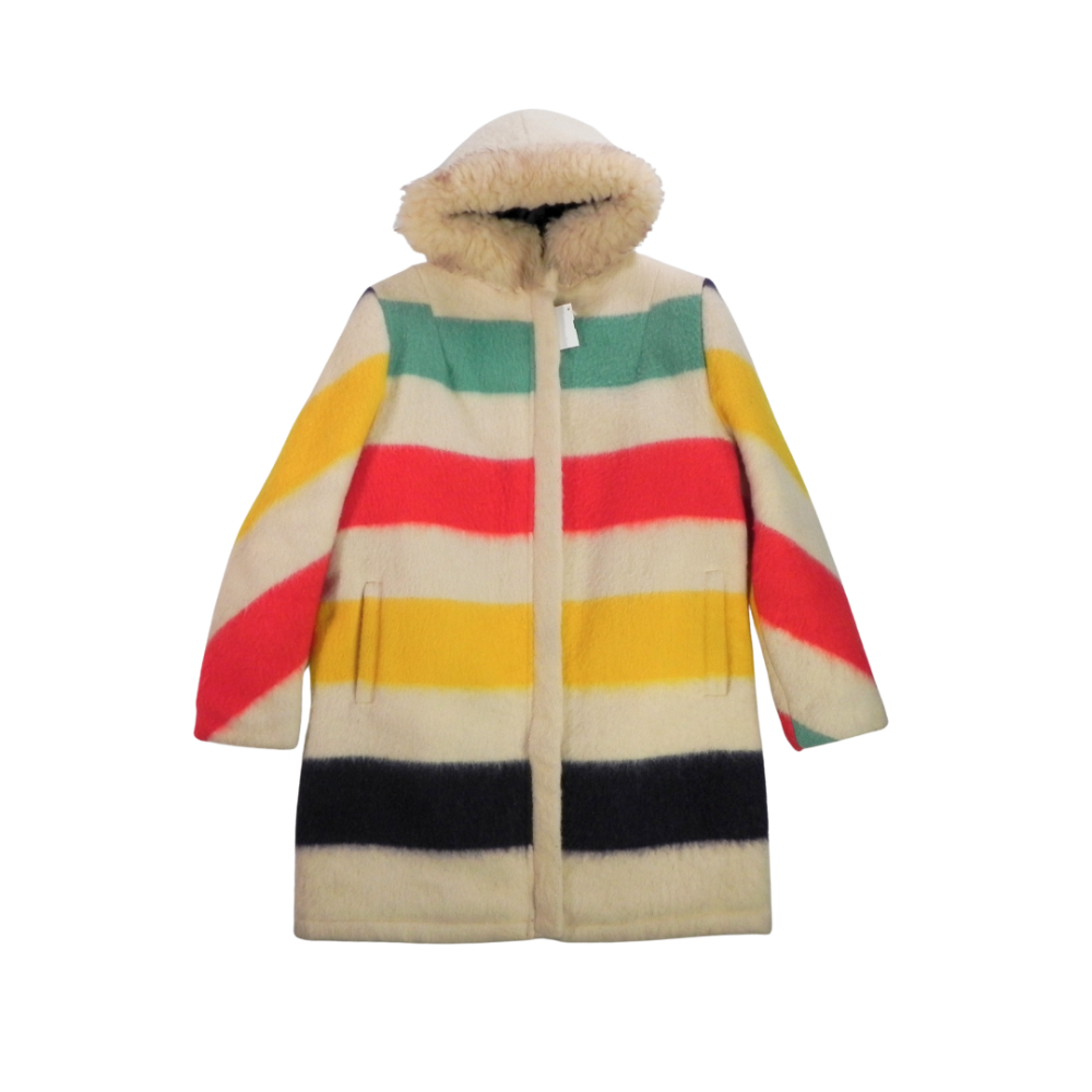 HUDSONS BAY Hooded Wool Point Blanket Zip Up Small