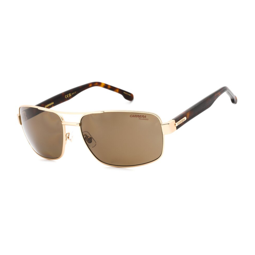 CARRERA 8063 Polarized Rectangular Sunglasses Gold