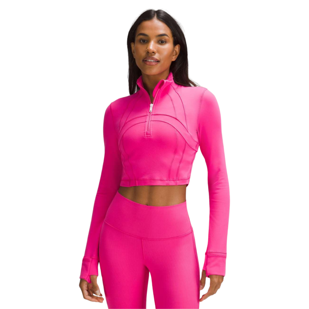 LULULEMON Define Cropped Half Zip Luon Sonic Pink Sm