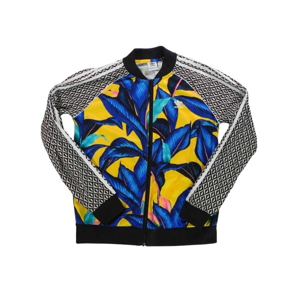 ADIDAS X FARM RIO Leaf Zip Up Track Jacket Blue Med