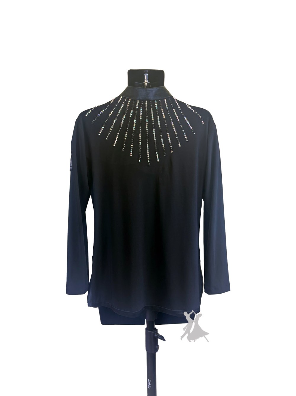 Xavier - AB and Jet Stoned Latin Shirt