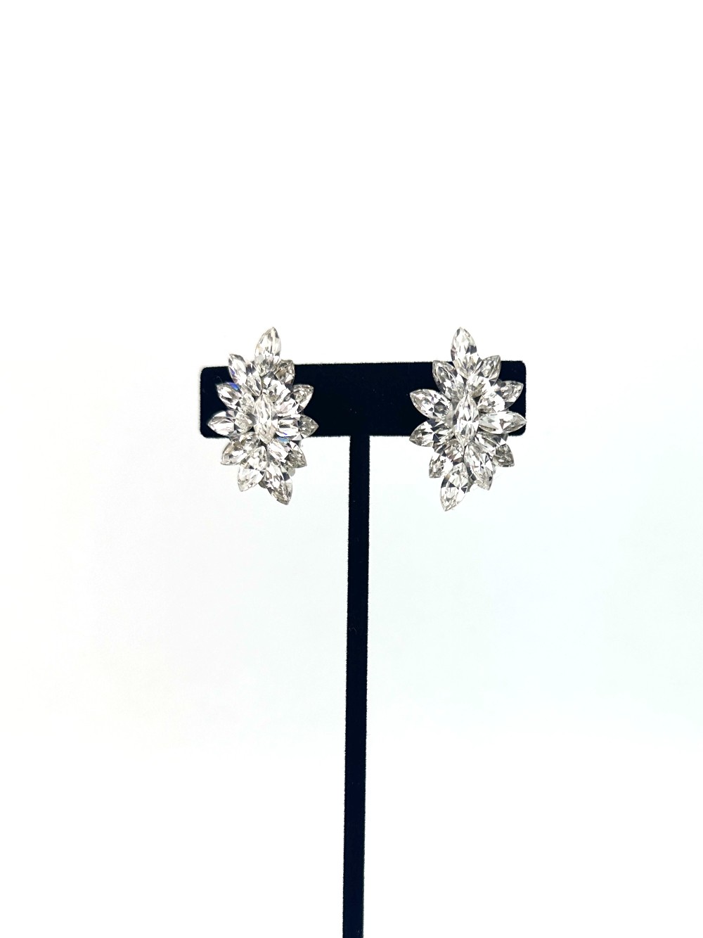 Fancy Earrings - Clear Crystal clip ons