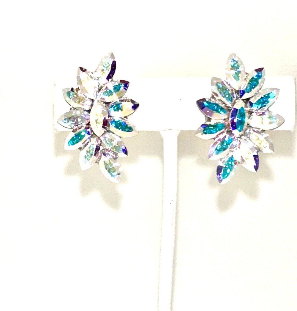 Small Fancy AB earrings - clip on