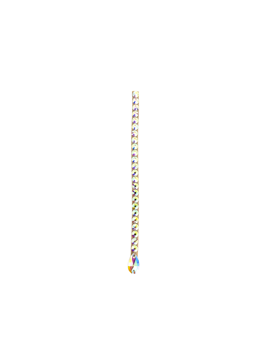 Hair 2 Row AB Crystal Strip with Pear Drop