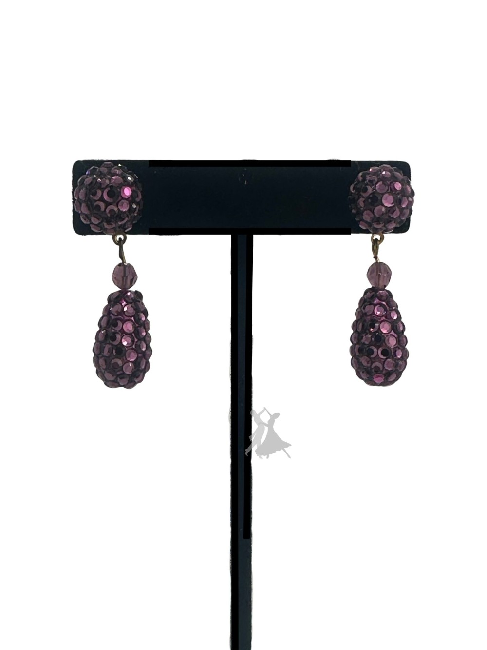 Ameythest Crystal drop Earrings - pierced