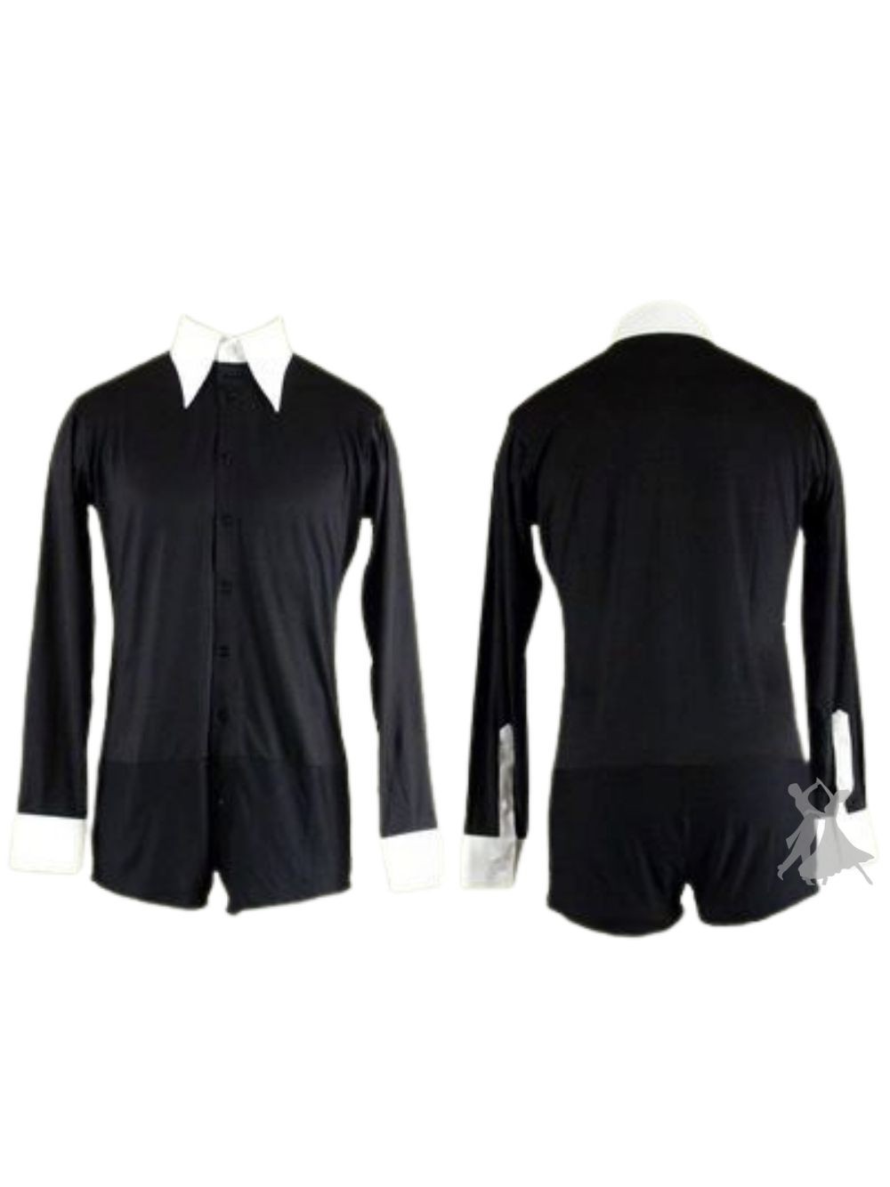 Black Shirt with White Collar
