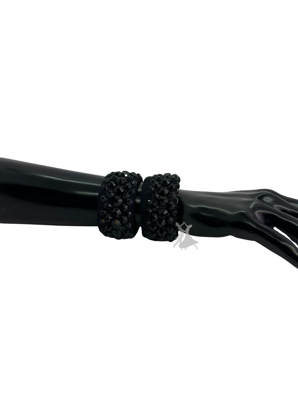 Stretch Bracelet Set - black with Jet Crystals