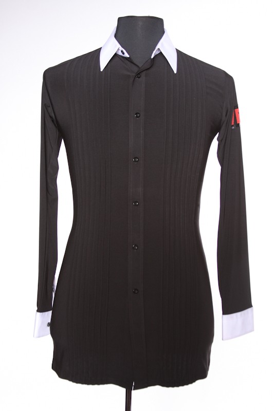 Black Shirt with White Collar - Zack