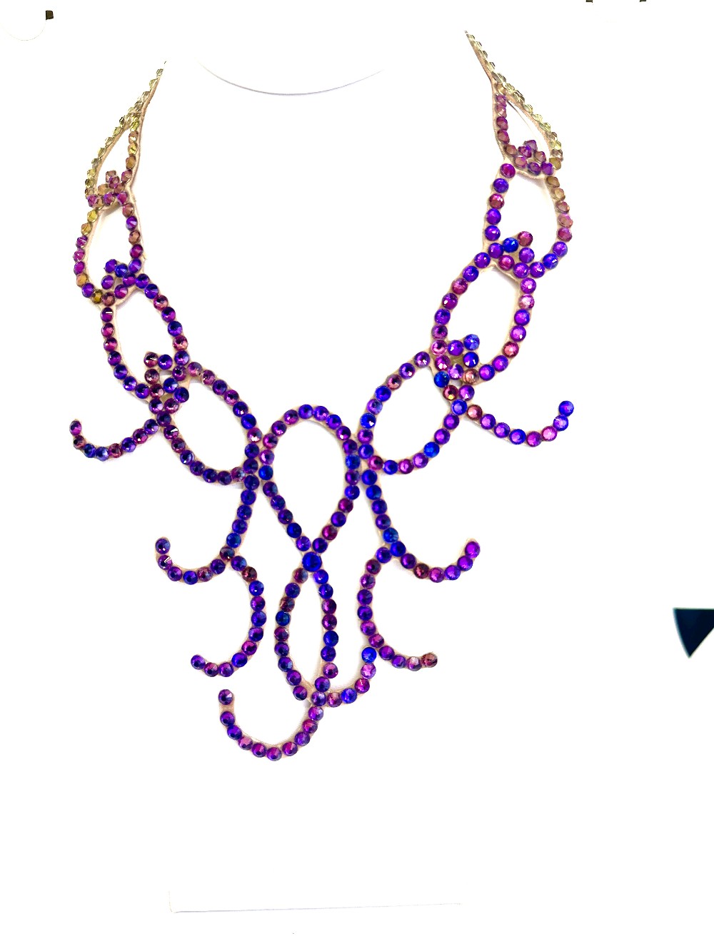 Shades of Purple Swirls Crystal Necklace