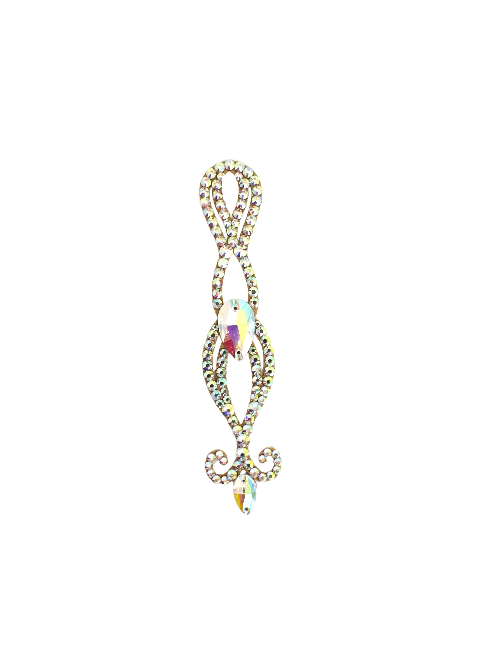 Fancy Center AB Crystal Hair Piece 6.5 inches long