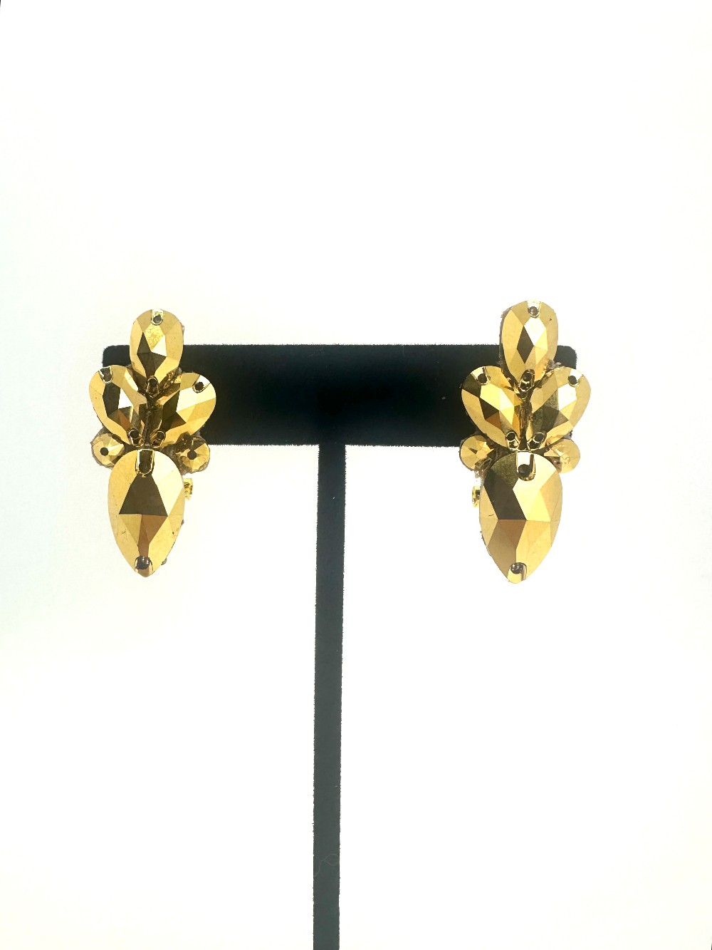 Crystal Elongated Ballroom Earrings - pierced