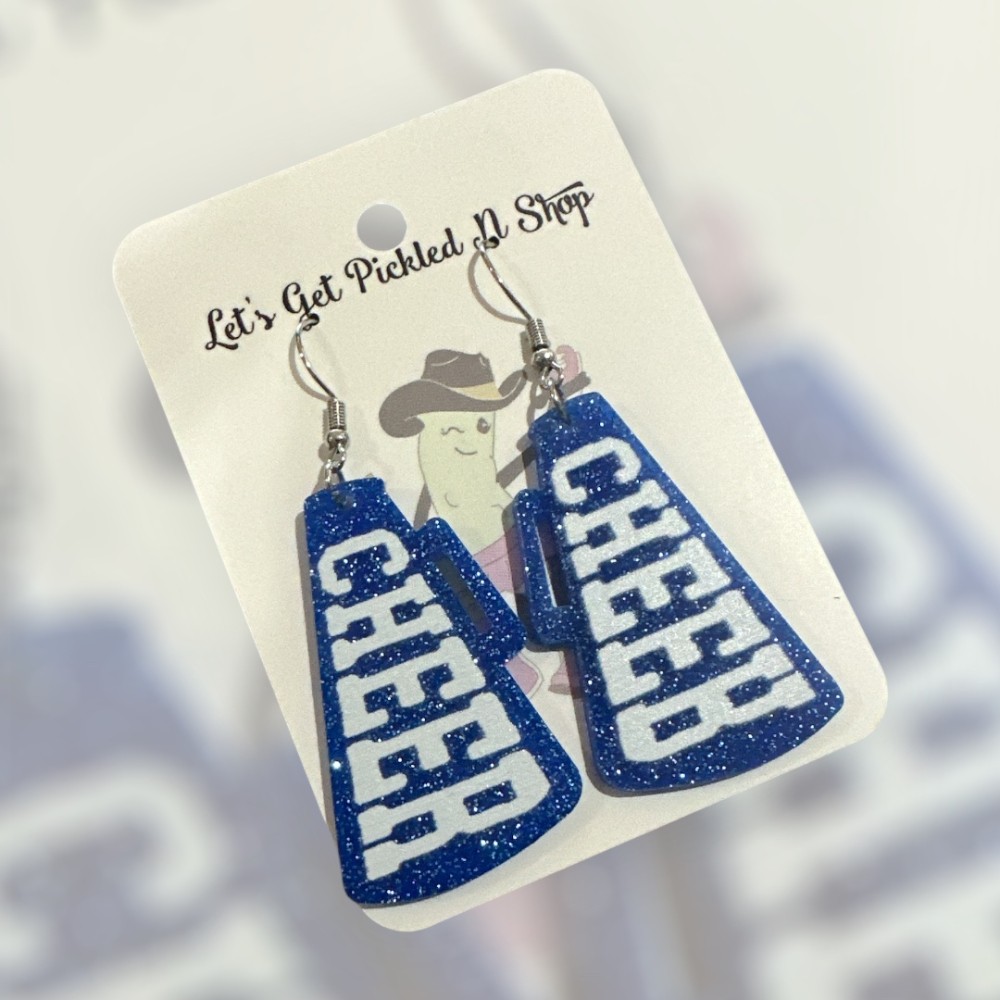 Cheer Megaphone Acrylic Earrings