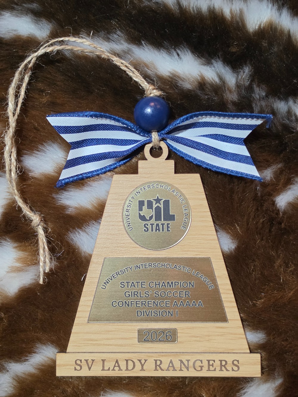 2026 Smithson Valley Lady Rangers Girls Soccer Championship Trophy Ornament - Made to Order