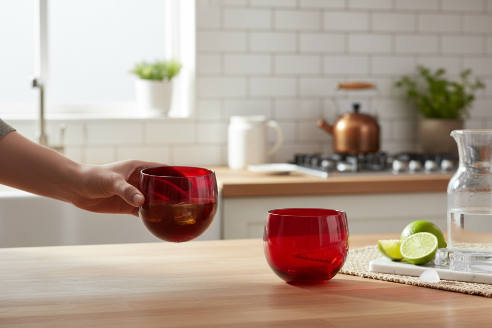 Ruby Red - Amberina Small Glass / Candle Holder