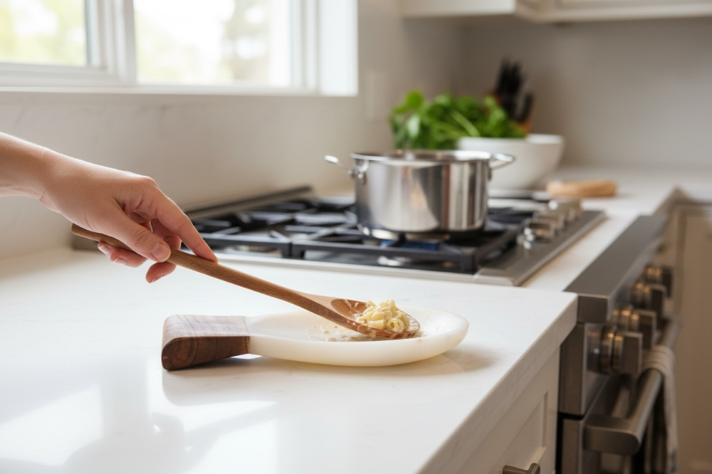 Marble & Wooden Spoon Rest