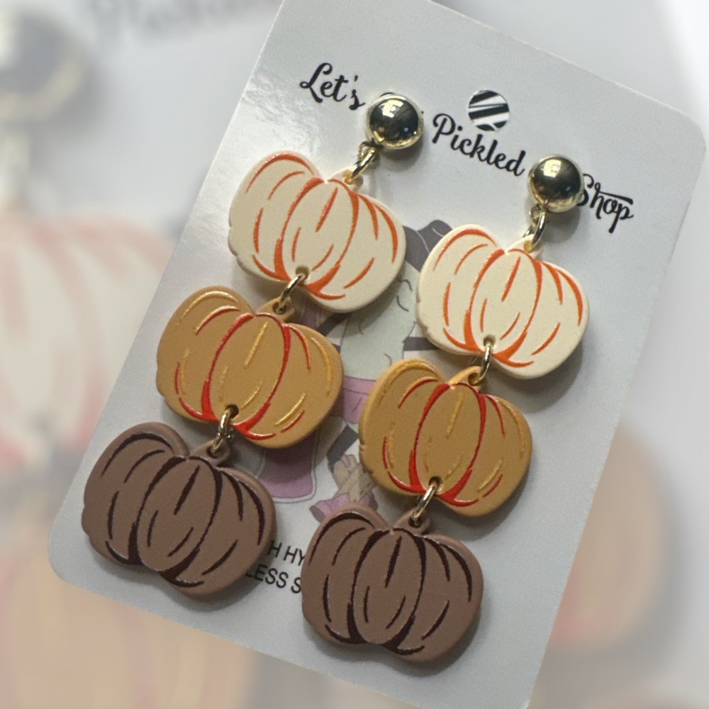 Fall/Halloween Clay Dangle Earrings with Stainless Steel Ear Hardware