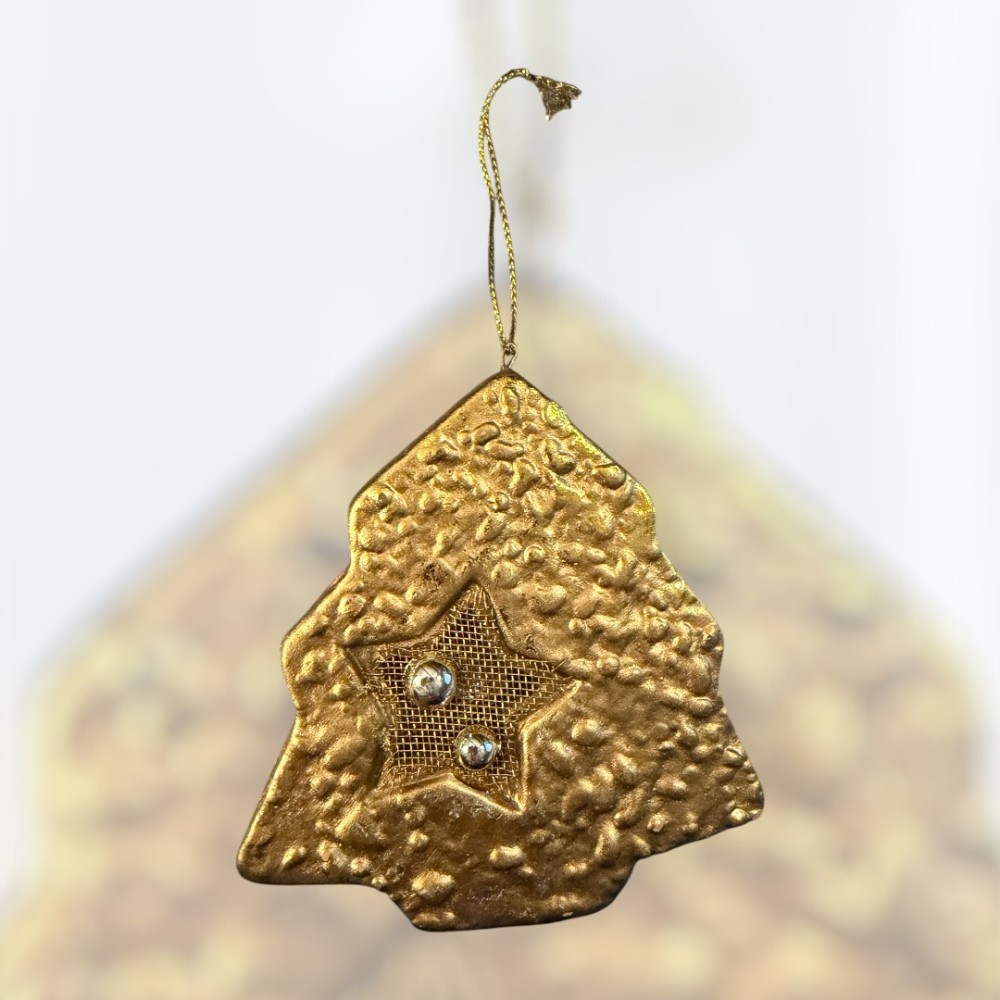 Gold-Tone Star Christmas Ornament