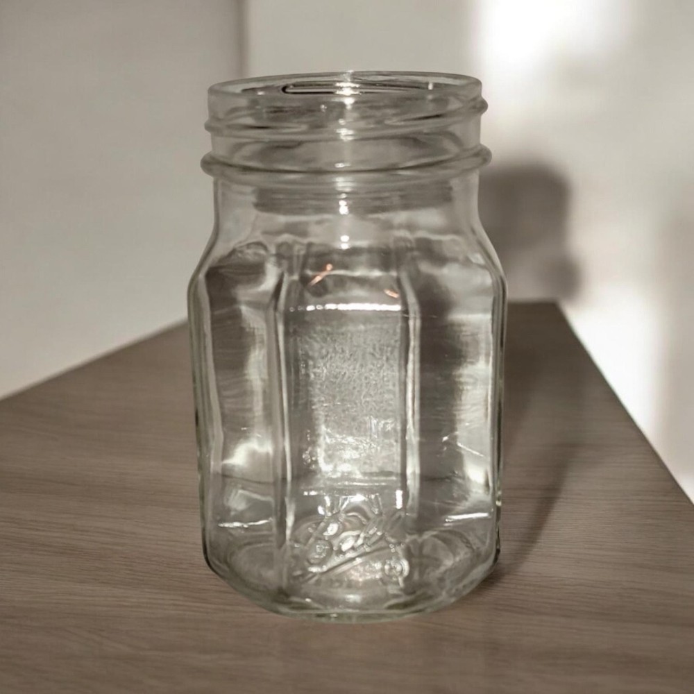 Rare Vintage Ball 8 Sided Octagon Mason Canning Jar - Pint -EXCELLENT - Made USA