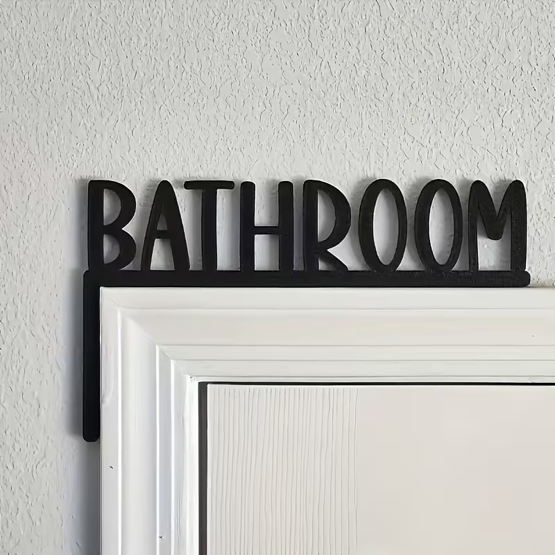 Bohemian Wooden Bathroom Sign