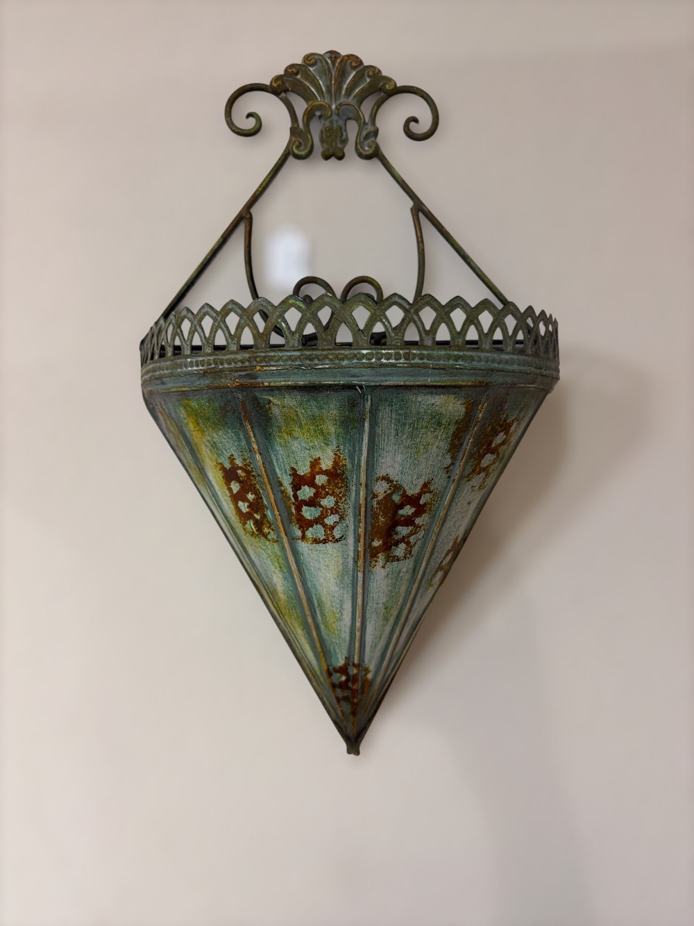 Vintage Galvanized Metal Wall Pocket