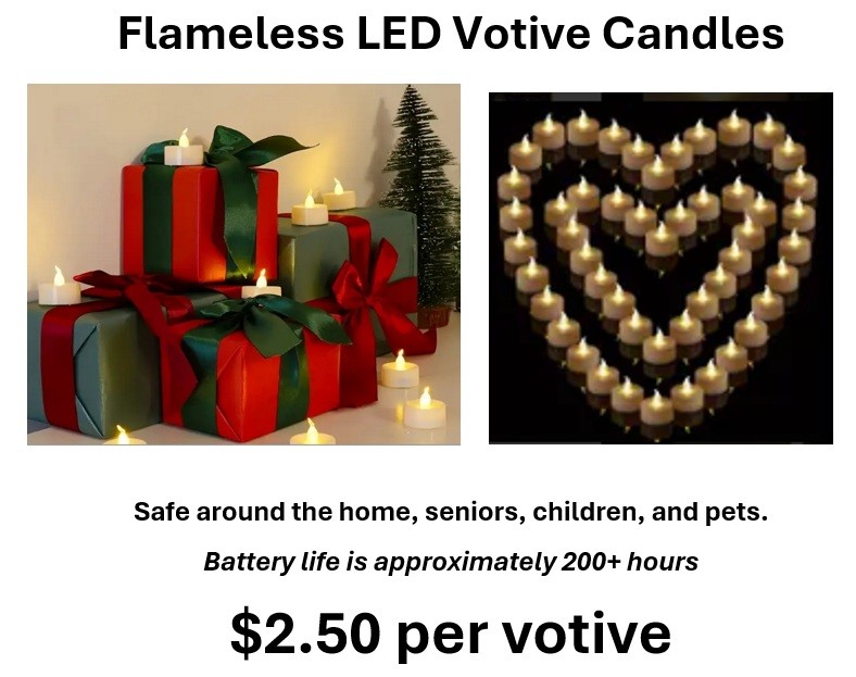 Battery Operated Flickering LED Flameless Votive Candle