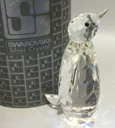 Swarovski crystal large penguine figurine