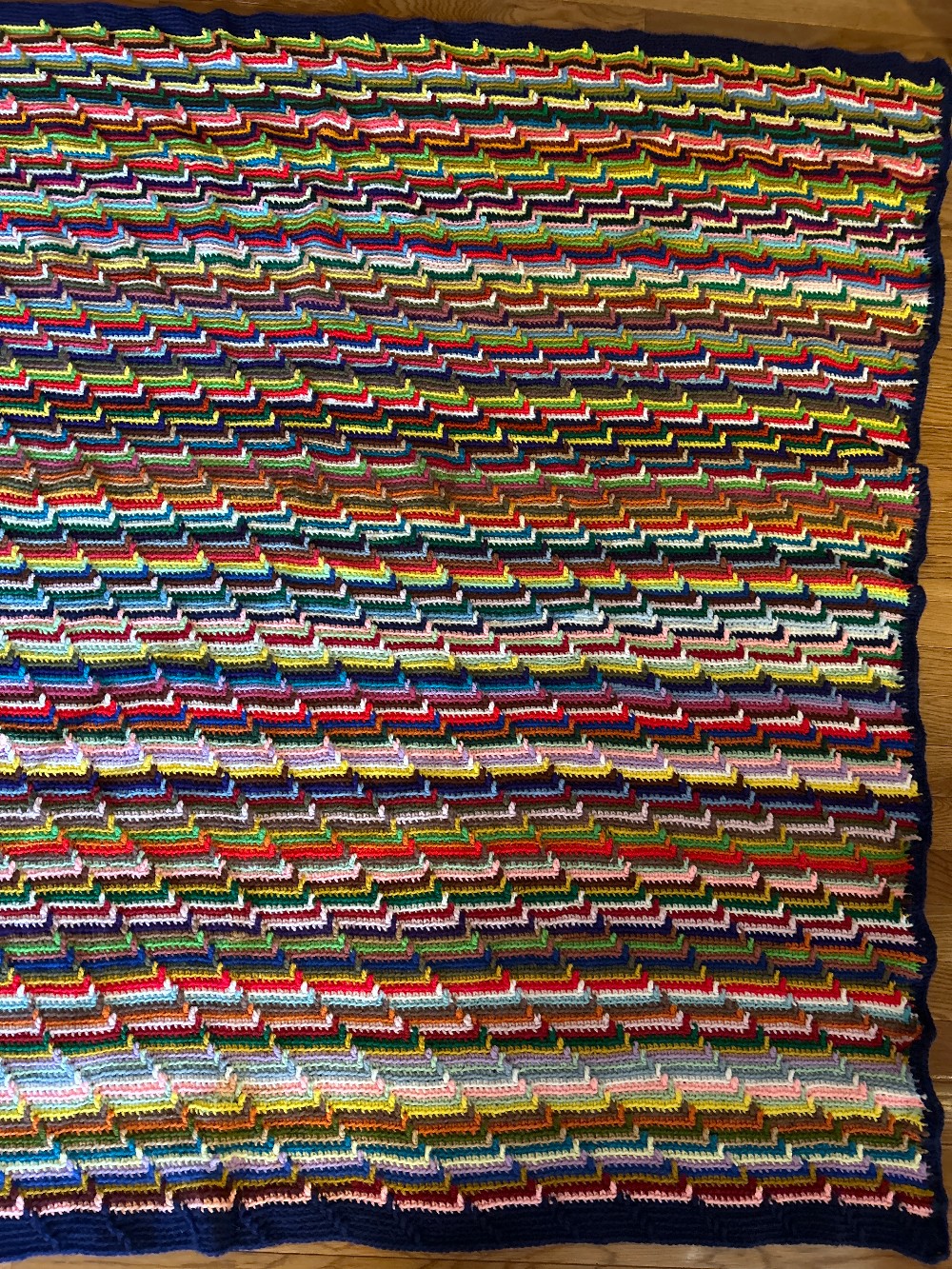 HANDMADE CROCHET MULTI COLOR AFGHAN LAP BLANKET
