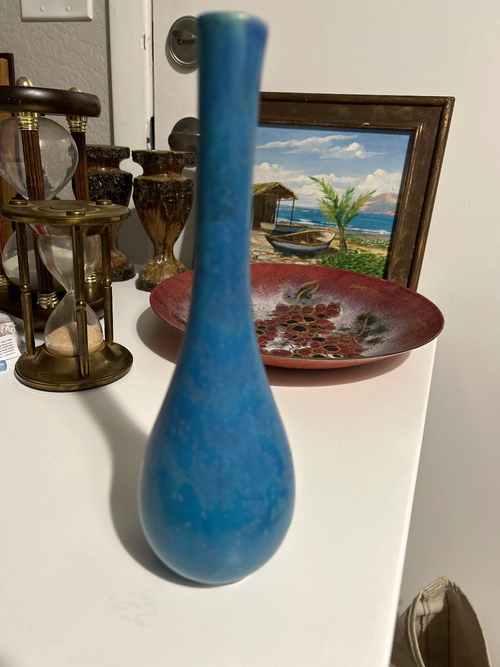 Beautiful 9” Japanese Turquoise Vase