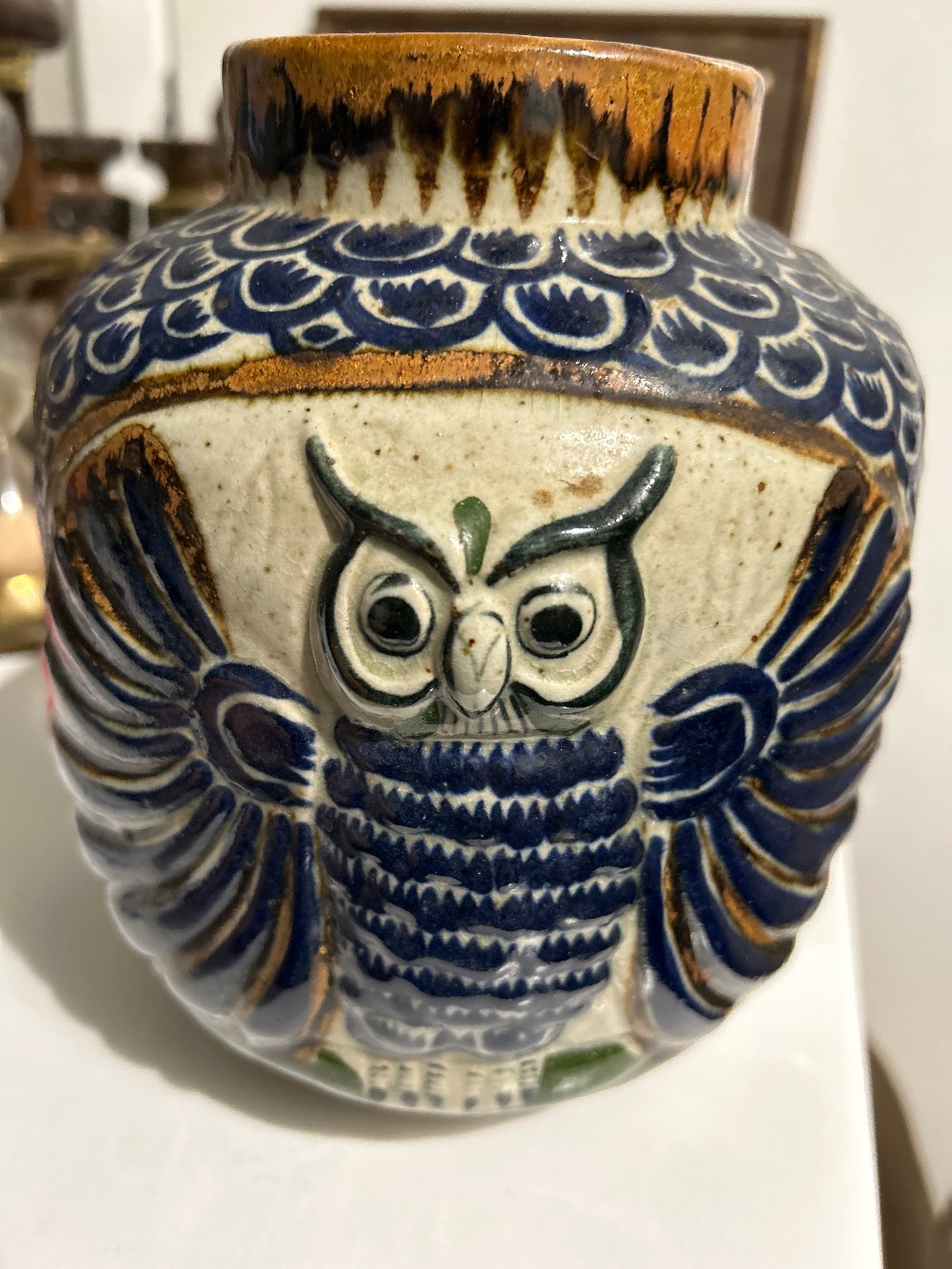 Majestic OWL 7 1/2” VASE—Sergio Bustamante Style