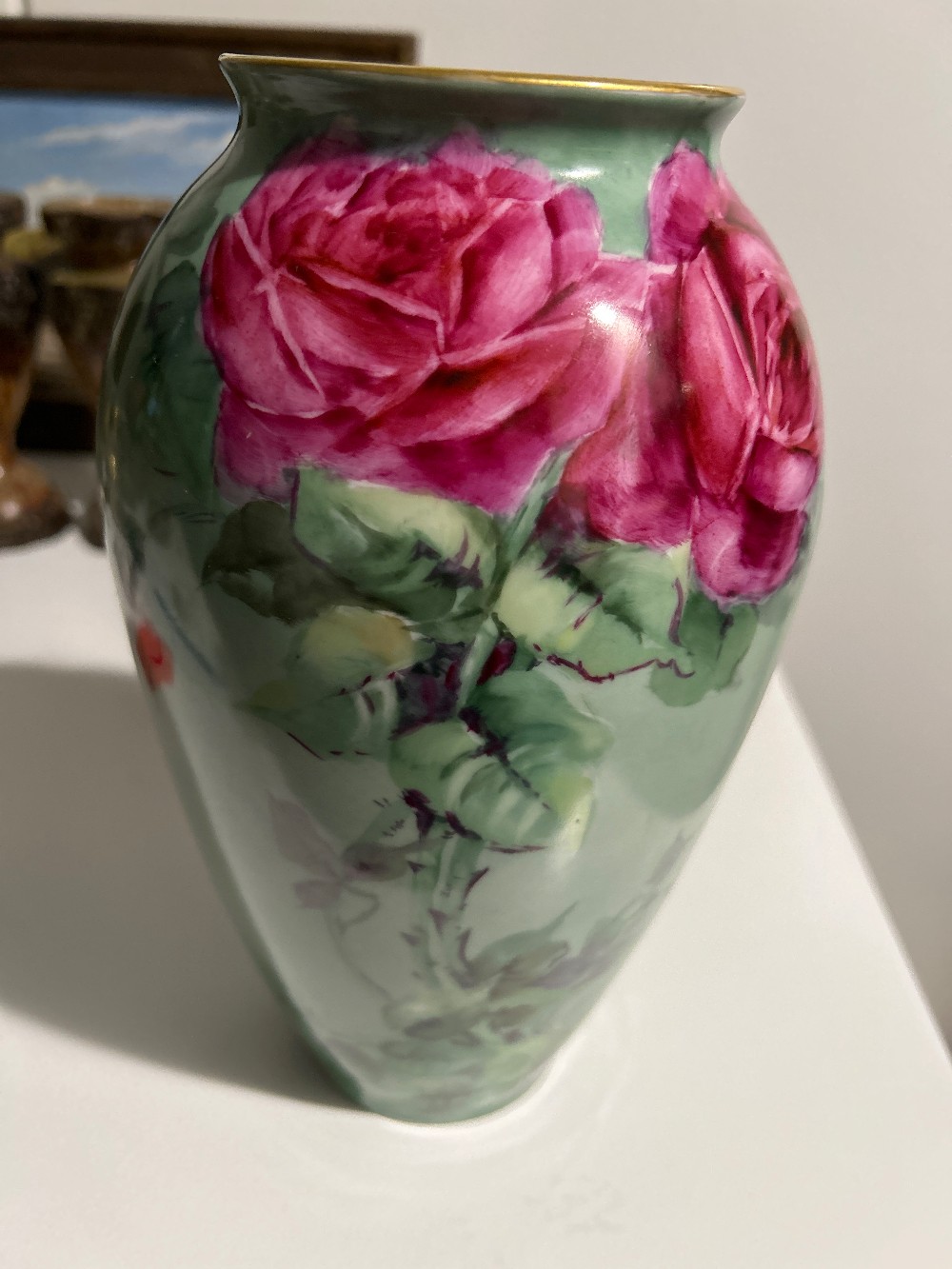 Victorian Porcelain Vienna Austria Hand-Painted Vase Signed