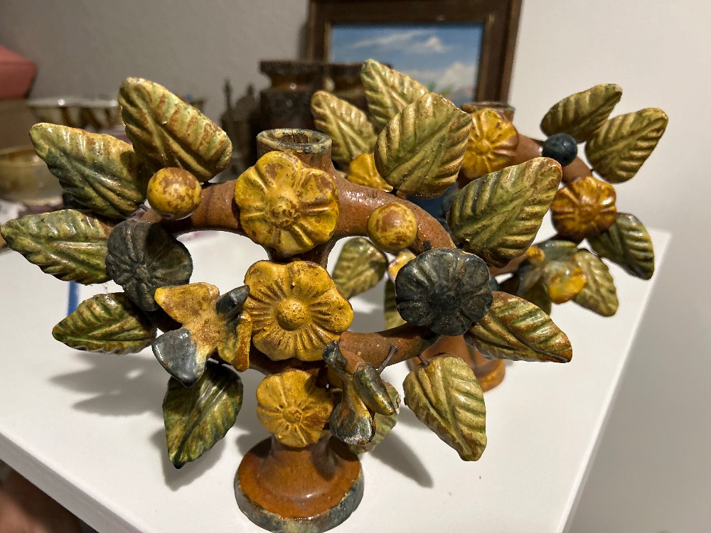 PAIR (2) MCM CERAMIC CANDLESTICKS - 7 X 9”