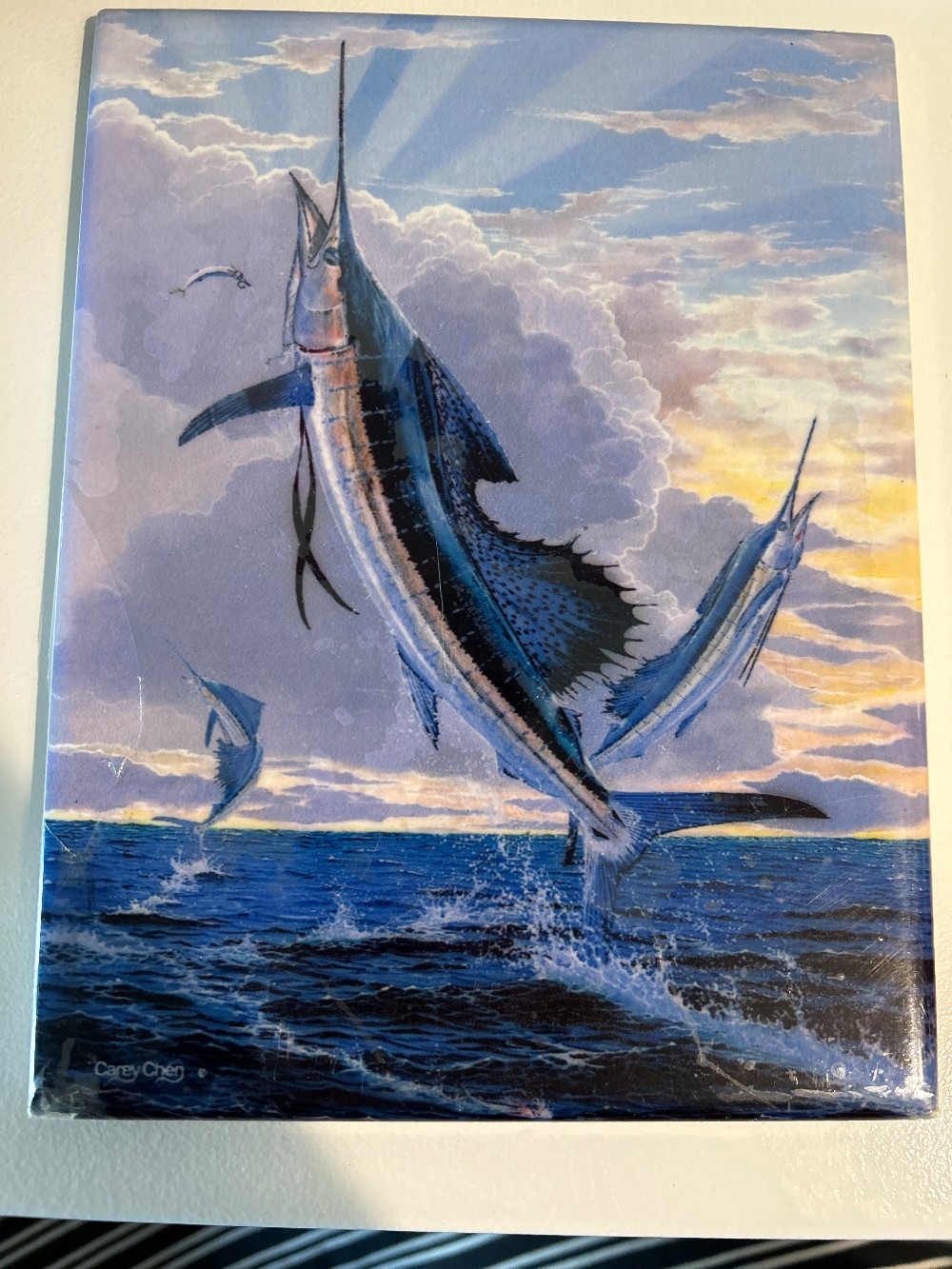 6 x8” Carey Chen Signed Art Tile—Swordfish